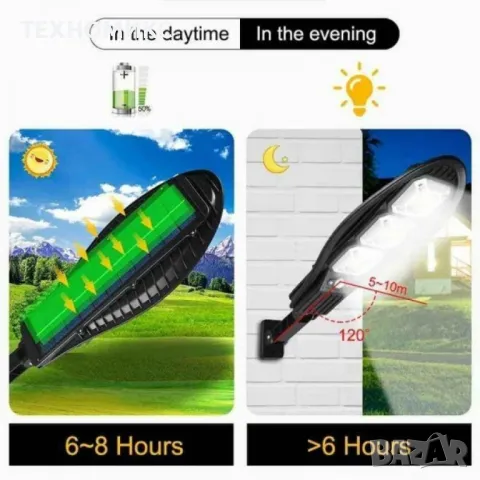 3 броя Соларна улична лампа със стойка и дистанционно управление, снимка 12 - Соларни лампи - 47618660