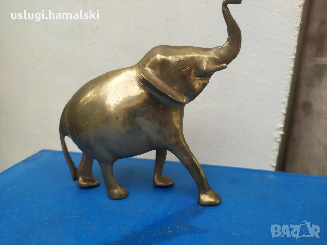Винтидж бронзова статуетка слон, снимка 2 - Антикварни и старинни предмети - 53898192