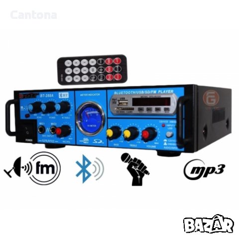 Усилвател Teli BT-288A ,караоке функция , еквалайзер Мp3, USB, SD, FM РАДИО , дистанционно, снимка 3 - Ресийвъри, усилватели, смесителни пултове - 39223389