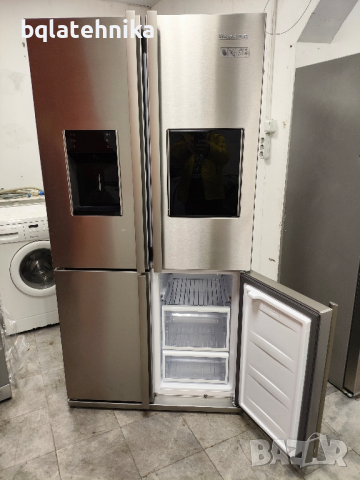 уникален иноксов хладилник с фризер, снимка 3 - Хладилници - 44638531