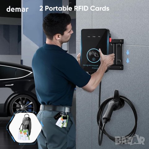EVJUICION EV Charger 7KW тип 2, до 7,4kW, 5 м, включени 2 RFID карти, снимка 8 - Аксесоари и консумативи - 44159278