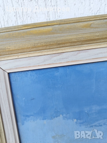 Антикварна картина, масло върху платно, подписана , снимка 6 - Картини - 51471614