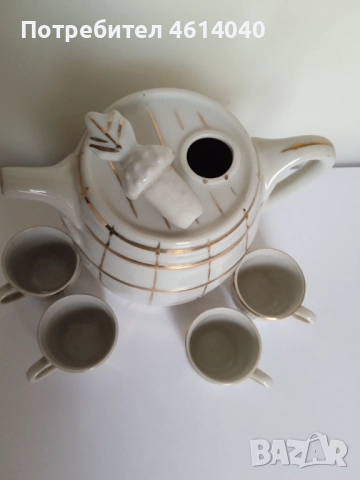 Сервиз за ракия с позлата, снимка 4 - Антикварни и старинни предмети - 52921528