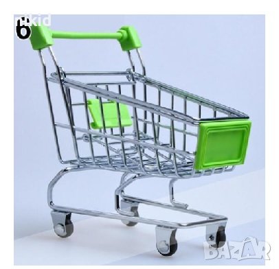 Пазарска количка маркет макет умален модел метална подвижна за игра украса торта и др , снимка 3 - Други - 21731551