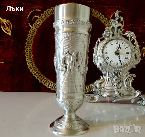 Калаена чаша,бокал Ухажване,Сватосване,Сватба. , снимка 2 - Антикварни и старинни предмети - 55876248