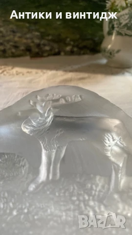 Преспапие стъклена фигурка Елен, снимка 5 - Статуетки - 50693112