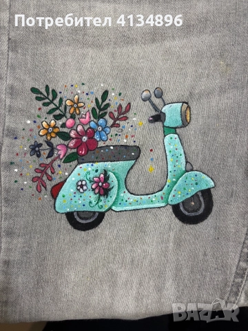 Ръчно рисувани дрехи по ваш избор, снимка 2 - Дънки - 51966246