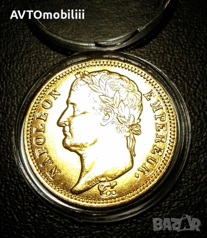 Позлатена монета 40 Франка 1809 г Наполеон 