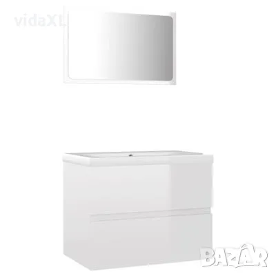 vidaXL Комплект мебели за баня, бял гланц, ПДЧ(SKU:3071591, снимка 1 - Други - 48055711