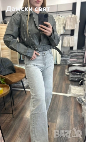 Дамско кожено яке, снимка 2 - Якета - 54237171