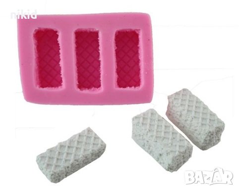 3 вафлички вафли вафла силиконов молд форма фондан шоколад гипс смола