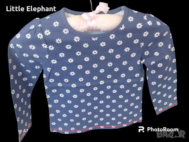 Блузка с дълъг ръкав за 3-4 год мом малки бели цветчета,колекция"Flowers",Англия/нова