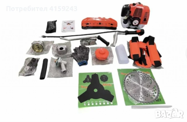 Бензинов тример за косене на трева KraftRoyal 4500W - Професионално косене и Удобство 74 кубика, снимка 3 - Градинска техника - 50690096