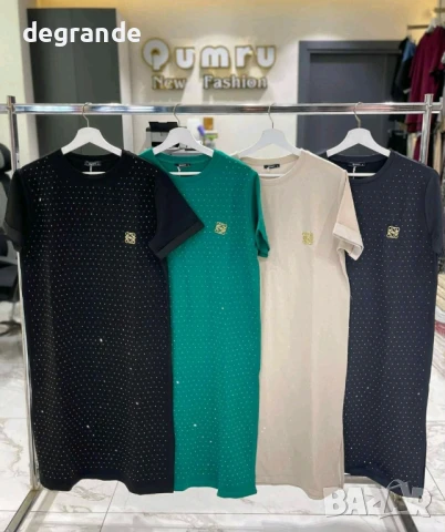 Черна памучна рокля Loewe с камъчета