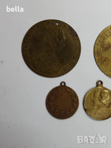 2 месингови голями пендари за накит ,османски медал Цар Борис и Цар Симеон., снимка 6 - Антикварни и старинни предмети - 52463935
