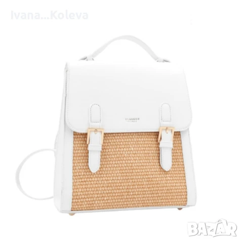 Кокетна дамска раничка, със сламени детайли, снимка 4 - Чанти - 50463797
