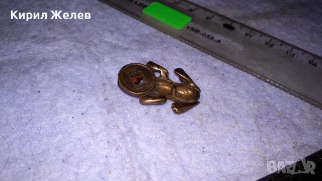МАЛКА МЕСИНГОВА ЖАБКА с МОНЕТКА и КЕХЛИБАРЧЕ - ФЪН ШУЙ ФИГУРКА за ЩАСТИЕ КЪСМЕТ ПАРИ 34566, снимка 12 - Колекции - 39086896
