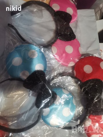 светеща LED Детска диадема венец Мини Маус ушички с панделка  пандела, снимка 2 - Други - 29611478