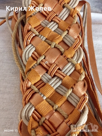 Ръчно изработен колан изплетен от ленти и въжета АРТ перфектен много красив 33087, снимка 2 - Колани - 51894095