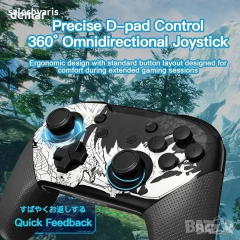 Безжичен контролер за Switch/Switch Lite/Switch OLED, с двойна вибрация, снимка 2 - Аксесоари - 49811698