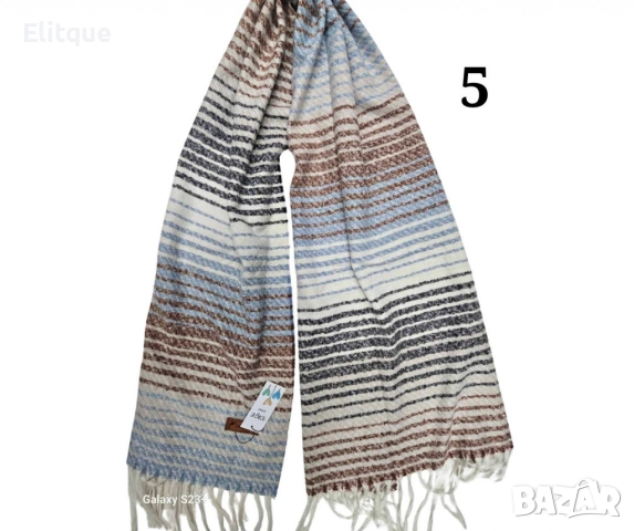 Дамски всекидневен шал с ресни, в абстрактни различни десени, снимка 6 - Шалове - 52843102