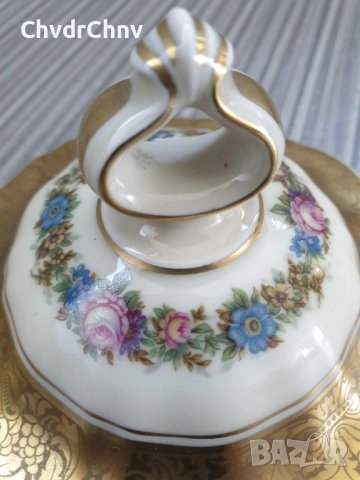 Rosenthal Bahnhof Selb бижутерка 14см/Розентал Чипъндейл стара немска порцеланова кутия с капак, снимка 4 - Антикварни и старинни предмети - 46930773