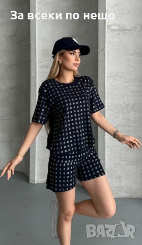 A.Wang Дамски Памучен Летен Комплект👚🩳Дамски Къс Екип Код A697, снимка 4 - Комплекти - 50826767