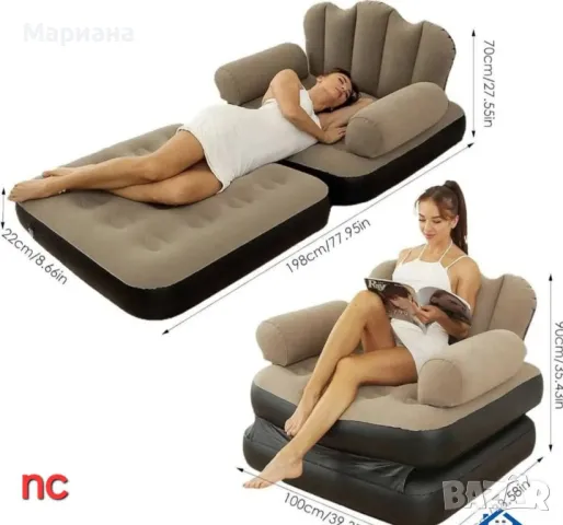 Надуваем фотьойл-легло , снимка 3 - Надуваеми легла - 48484870