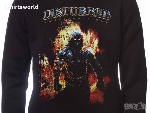 Нов мъжки суичър с дигитален печат на музикалната група Disturbed (Дистърбт), снимка 3 - Суичъри - 31757788