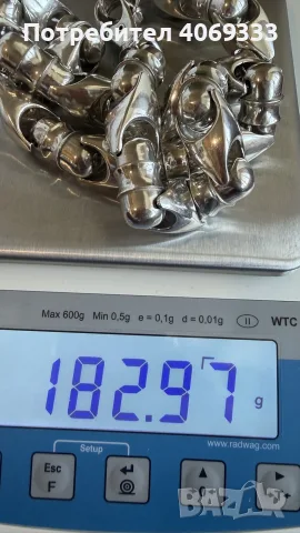 сребърен ланец проба 925 60см 183гр
