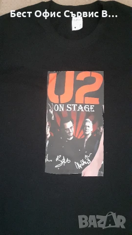 тениска Ю ТУ,  U2 on stage, черна, 160 грама плътен памук, чисто нова, снимка 3 - Тениски - 50592928