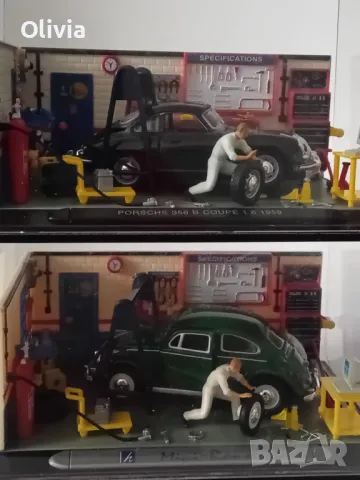 Diorama Garage 1:43 Schuco, Cararama, Диорама гараж Porsche, VW, снимка 1 - Колекции - 49530700