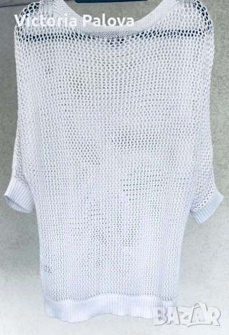 Модерна ажурна блуза органик памук, снимка 5 - Блузи с дълъг ръкав и пуловери - 54019806