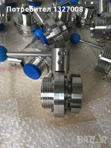 Кран бътърфлай DN 40 гайка/резба неръждаем, снимка 3 - Водни помпи - 30268699