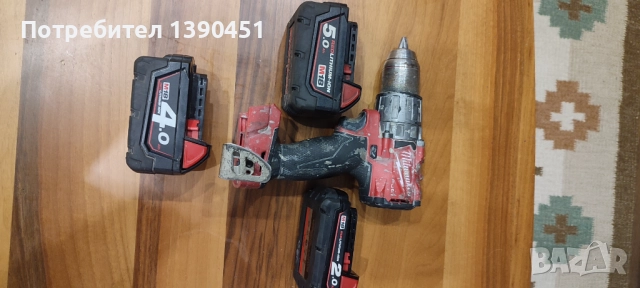 Винтоверт Milwaukee с 3 батерии, снимка 5 - Винтоверти - 52357852