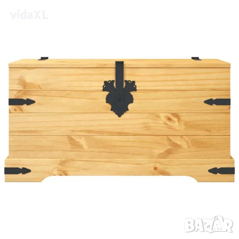 vidaXL Сандък, бор, мексикански стил “Корона“, 91x49,5x47 cм, снимка 4 - Скринове - 56146359