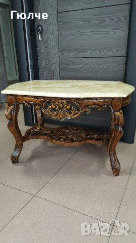 Барокова маса с мраморен плот, снимка 5 - Маси - 40105056