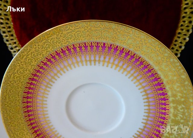 Чиния баварски порцелан,злато,орнаменти. , снимка 2 - Антикварни и старинни предмети - 37818226
