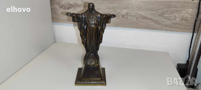 Метална статуетка на Исус Христос изкупителят, снимка 2 - Антикварни и старинни предмети - 44649670