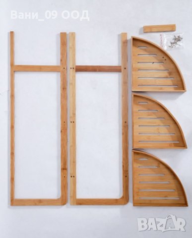 Бамбукова ъглова етажерка за баня, снимка 4 - Етажерки - 36675474