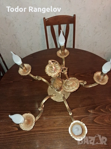 Месингов полилей. , снимка 3 - Лампи за таван - 54028910