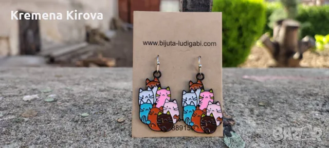 Обеци Котки. Бижута Луди гъби. Идея за подарък., снимка 1