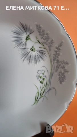 *Limoges France*чинии за основно и супа от блестящ бял порцелан платинен кант, снимка 10 - Чинии - 52136600