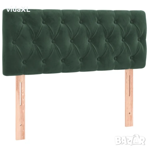 vidaXL Горна табла за легло, тъмнозелена, 90x7x78/88 см, кадифе(SKU:346323), снимка 1