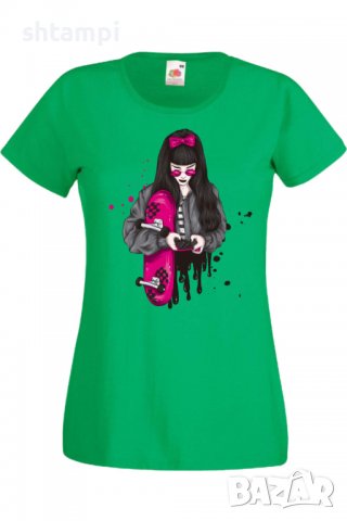 Дамска Тениска Scate woman purple,Изненада,Повод,Подарък,Празник, снимка 5 - Тениски - 37639528