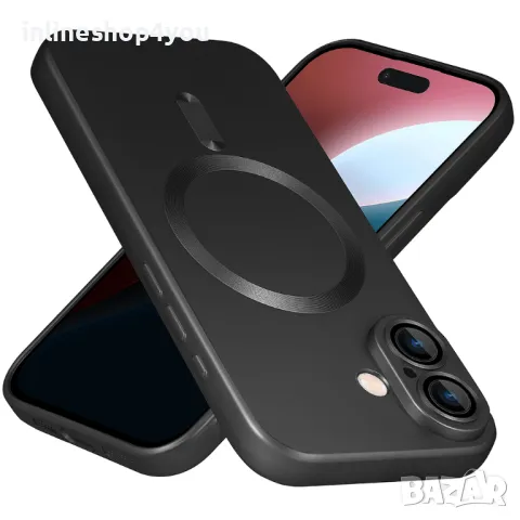 Матов Силиконов MAGSAFE Кейс за Apple iPhone 16 / Plus със защита на камерите, снимка 3 - Калъфи, кейсове - 47263192