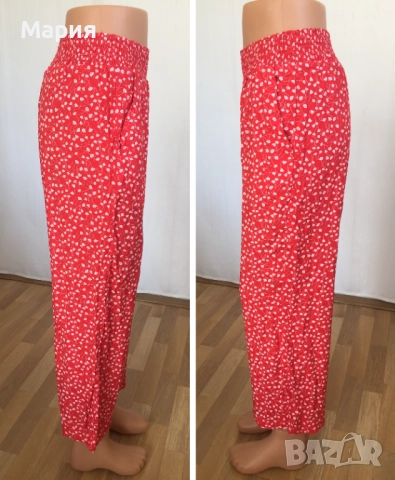 С размер Нов Дамски Панталон Monki с етикети Червен Бял Флорален на Цветя, снимка 13 - Панталони - 51823547