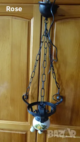 Полилеи, декорация в стил Рустик, метал и порцеланова част., снимка 16 - Полилеи - 48311461