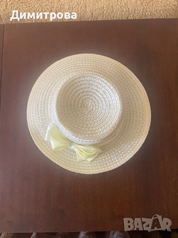 Дамска сламена шапка /капела/ с панделка, снимка 2 - Шапки - 51554314