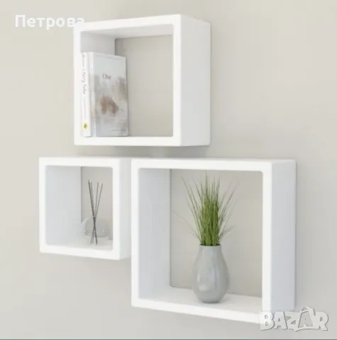 Бели етажерки/бели квадратни етажерки/, снимка 2 - Етажерки - 48944792